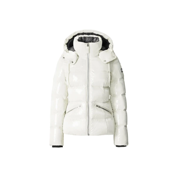 Mackage Madalyn-GLO High-Gloss Down Jacket in Cream