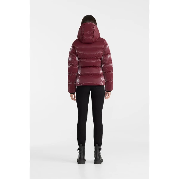 Mackage Madalyn-GLO High-Gloss Down Jacket in Garnet