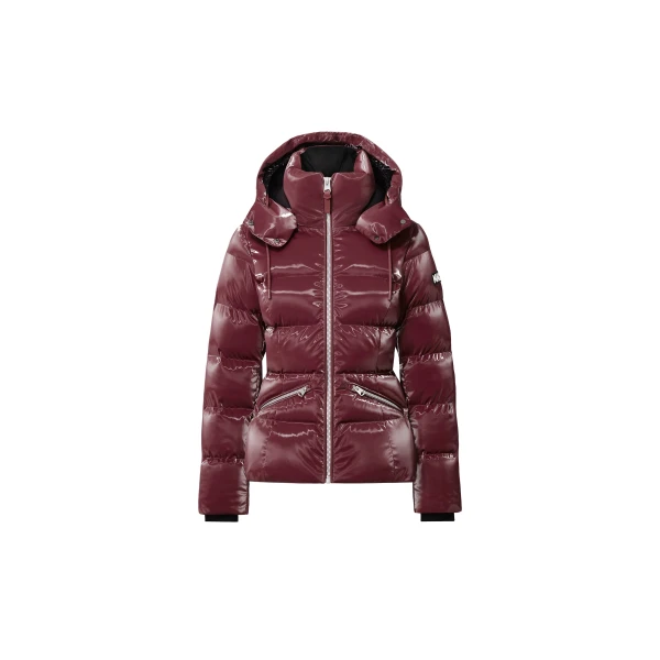 Mackage Madalyn-GLO High-Gloss Down Jacket in Garnet