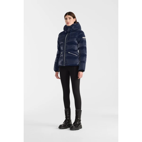 Mackage Madalyn-GLO High-Gloss Down Jacket in Marine Blue