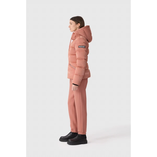 Mackage Madalyn-GLO High-Gloss Down Jacket in Muted Clay