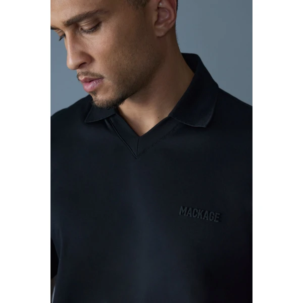 Mackage Marco Organic Cotton Polo in Black