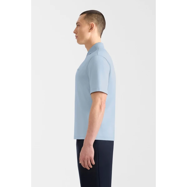 Mackage Marco Organic Cotton Polo in Fog Blue