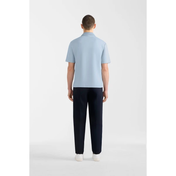 Mackage Marco Organic Cotton Polo in Fog Blue