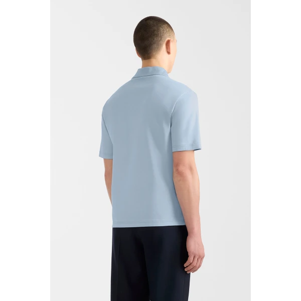 Mackage Marco Organic Cotton Polo in Fog Blue