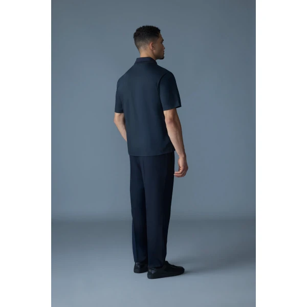 Mackage Marco Organic Cotton Polo in Navy
