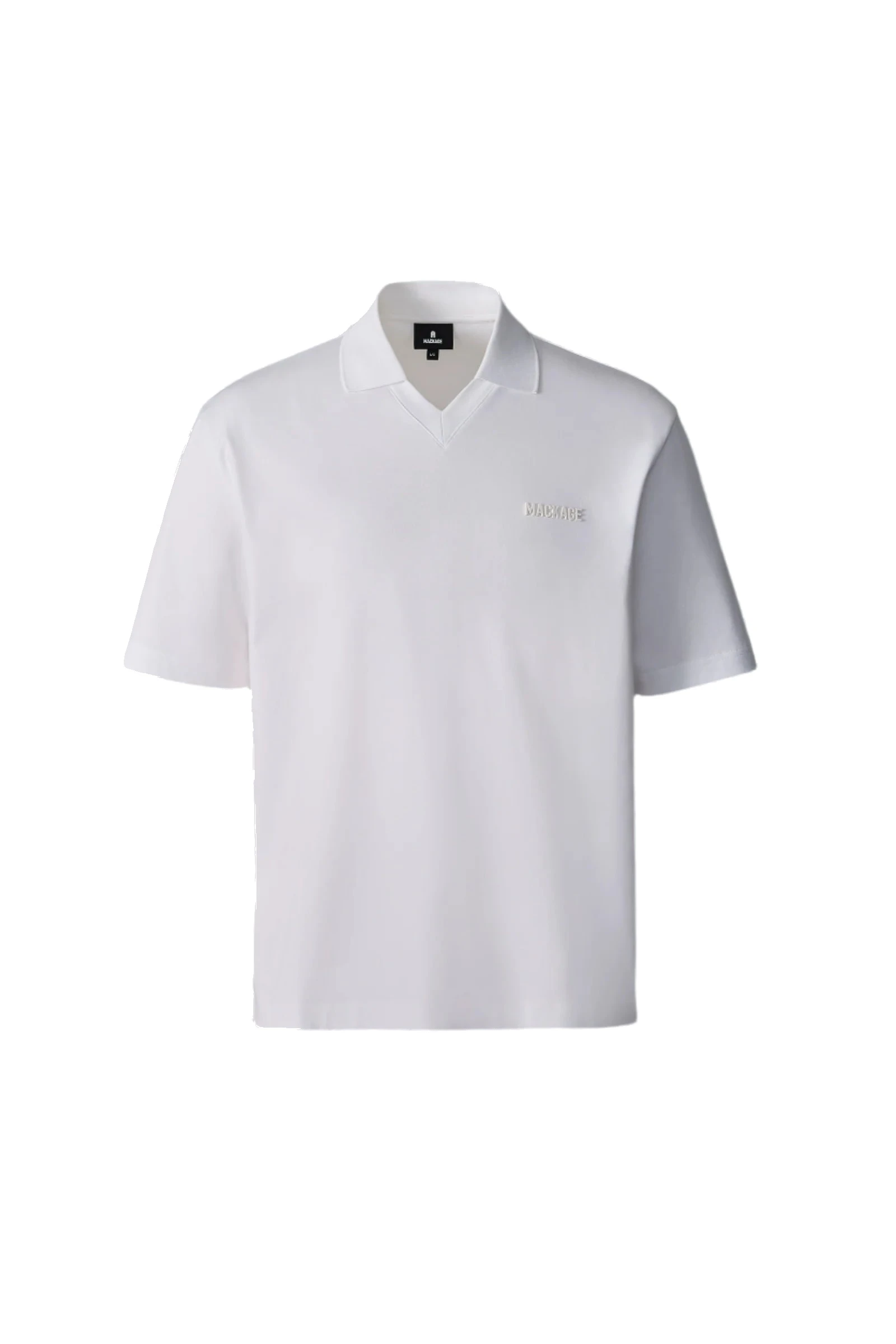 Mackage Marco Organic Cotton Polo in White Mackage Marco Organic Cotton Polo in White