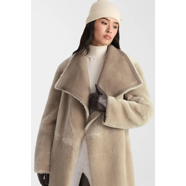 marian reversible wrap coat truffle-taupe