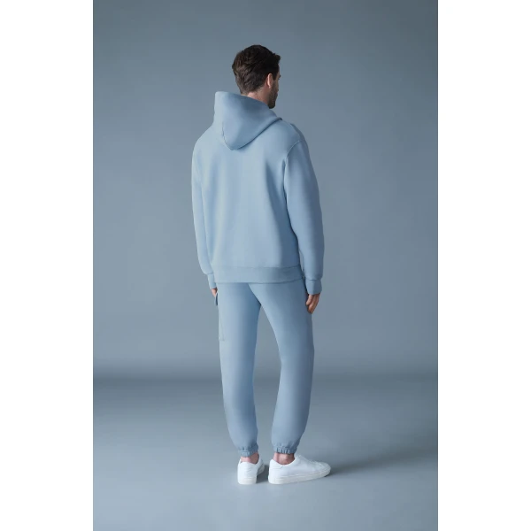 Mackage Marvin-R Double Face Jersey Cargo Sweatpants in Fog Blue