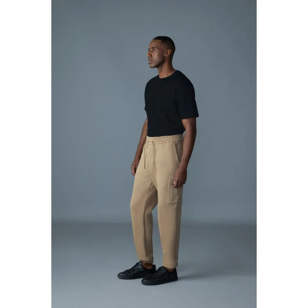 Mackage Marvin-R Double Face Jersey Cargo Sweatpants in Light Camel