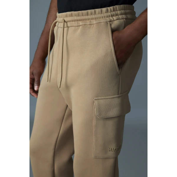 Mackage Marvin-R Double Face Jersey Cargo Sweatpants in Light Camel