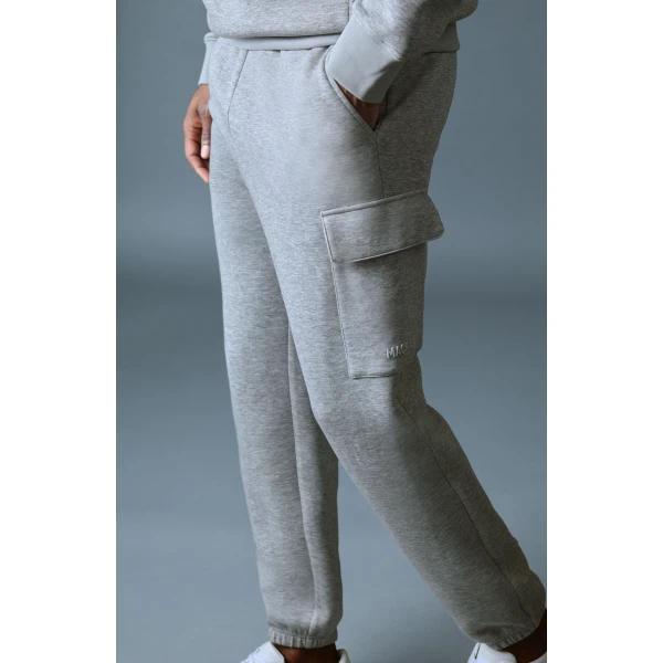 Mackage Marvin-R Double Face Jersey Cargo Sweatpants in Light Grey Mix