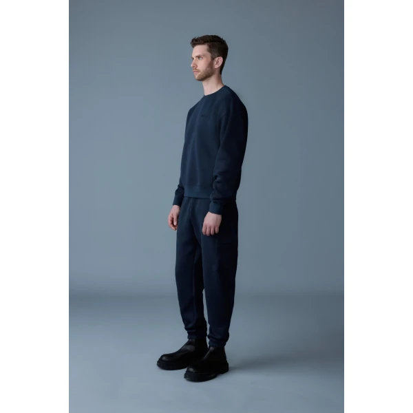 Mackage Marvin-R Double Face Jersey Cargo Sweatpants in Navy