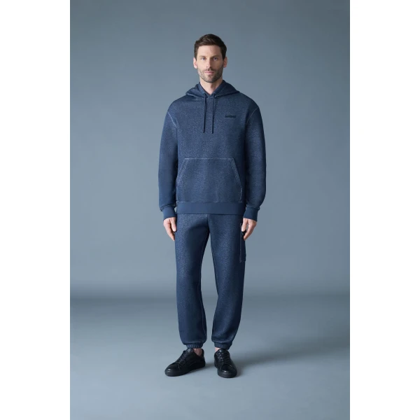 Mackage Marvin-R Double Face Jersey Cargo Sweatpants in Navy Melange