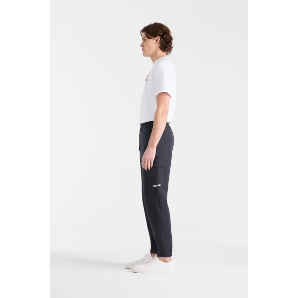 Mackage Marvin-R Double Face Jersey Cargo Sweatpants in Navy-White