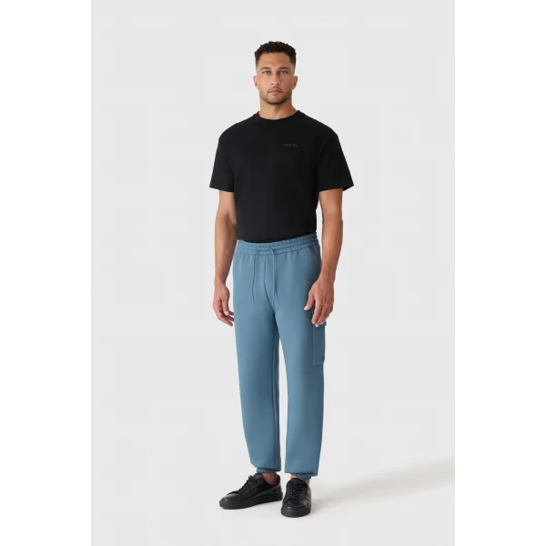 Mackage Marvin-R Double Face Jersey Cargo Sweatpants in Provincial Blue