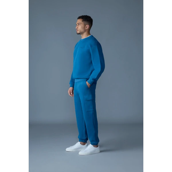 Mackage Marvin-R Double Face Jersey Cargo Sweatpants in Tide