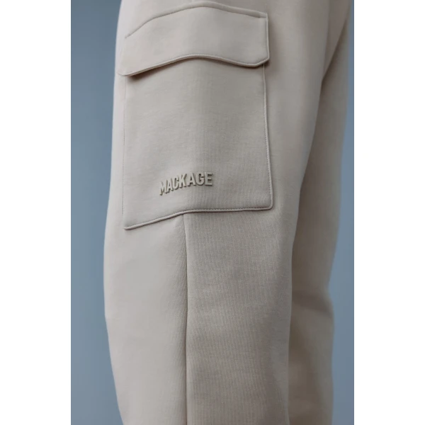 Mackage Marvin-R Double Face Jersey Cargo Sweatpants in Trench