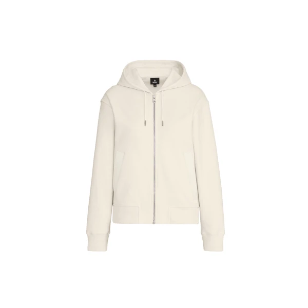 Matea-K Brushed Knit Zip Hoodie in Cream