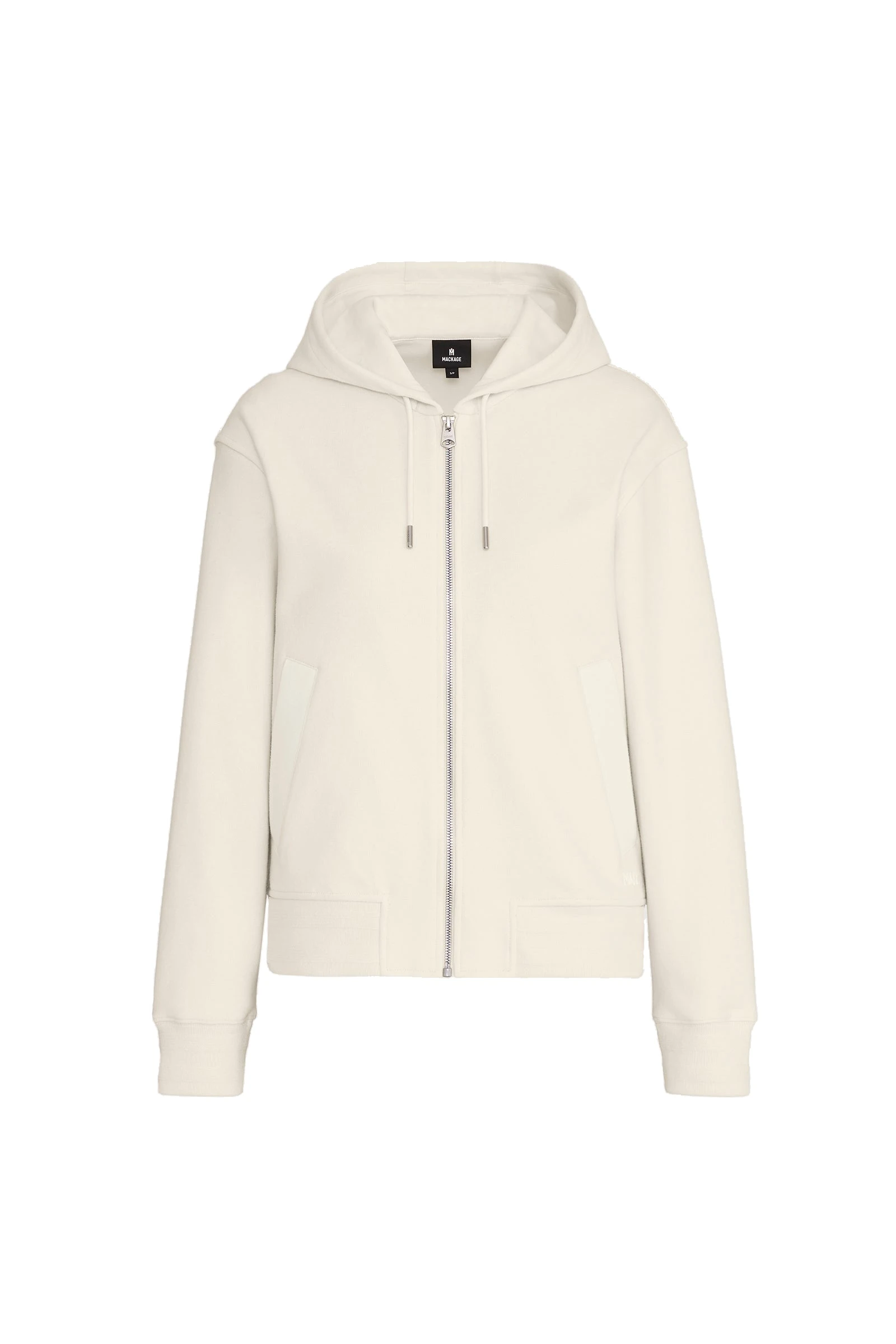 Mackage Matea-K Brushed Knit Zip Hoodie in Cream mackage matea-k brushed knit zip hoodie