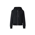 Mackage Matea-K Brushed Knit Zip Hoodie in Navy-Cream mackage matea-k brushed knit zip hoodie