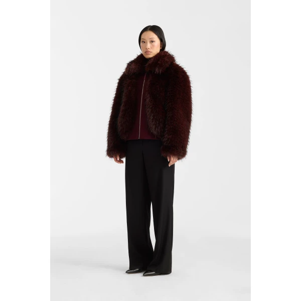 nanny faux-fur jacket black-garnet