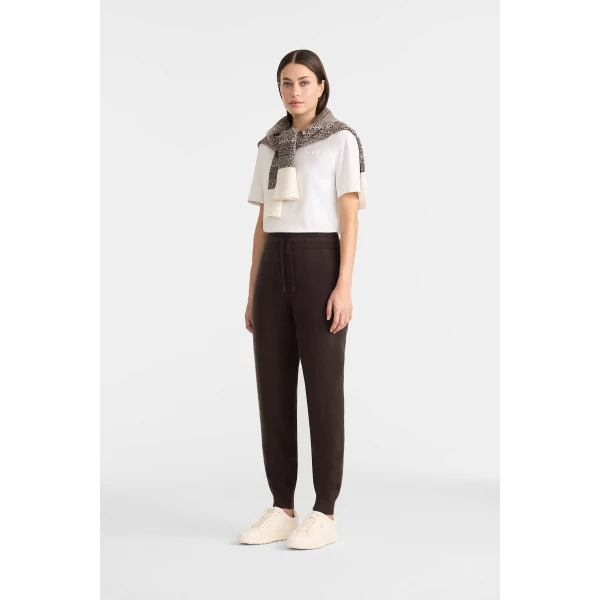 nathaly-z wool cashmere knit sweatpants coffee