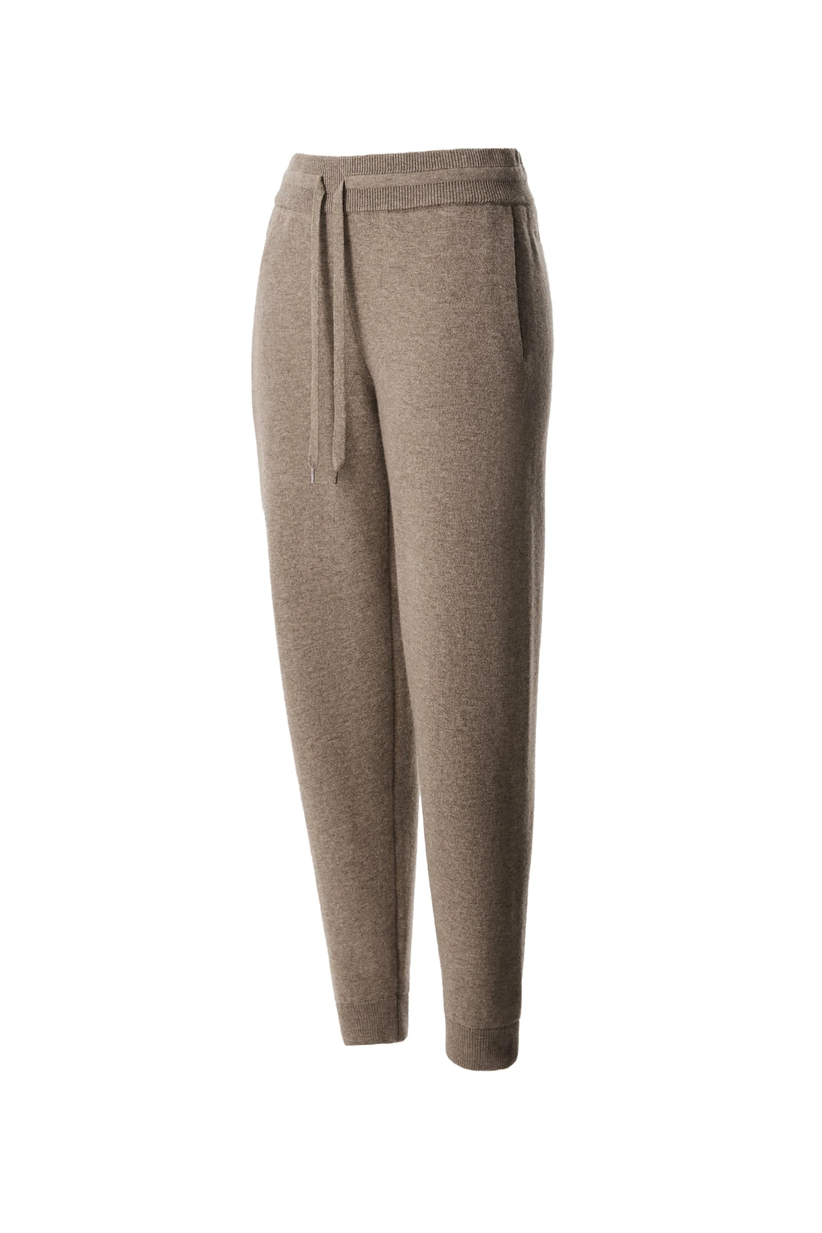 Mackage Nathaly-Z Wool Cashmere Knit Sweatpants in Coffee Melange mackage nathaly-z wool cashmere knit sweatpants