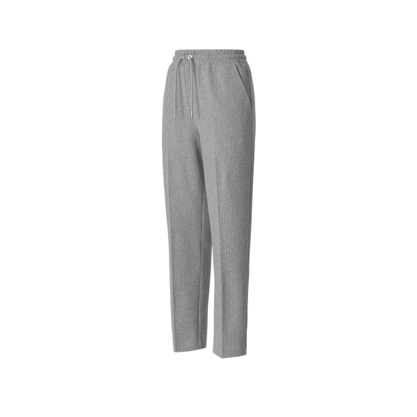 Nev-K Brushed Knit Pants in Light Grey Mix-Cream