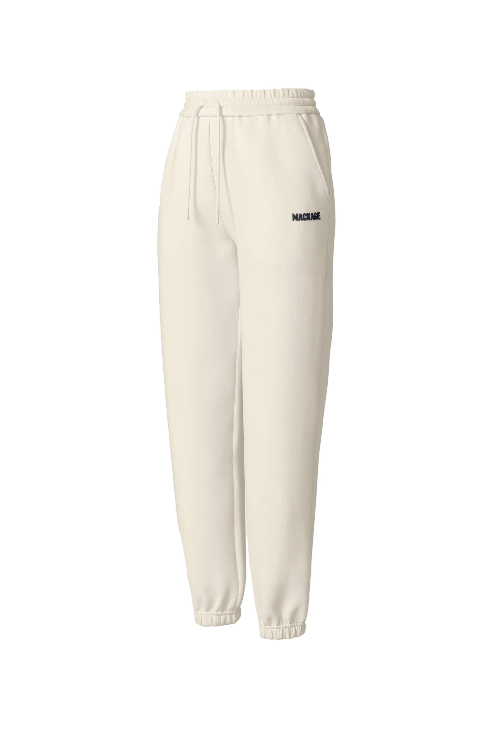 Mackage Nev-R Double-Face Jersey Sweatpants in Cream-Navy Mackage Nev-R Double-Face Jersey Sweatpants in Cream-Navy