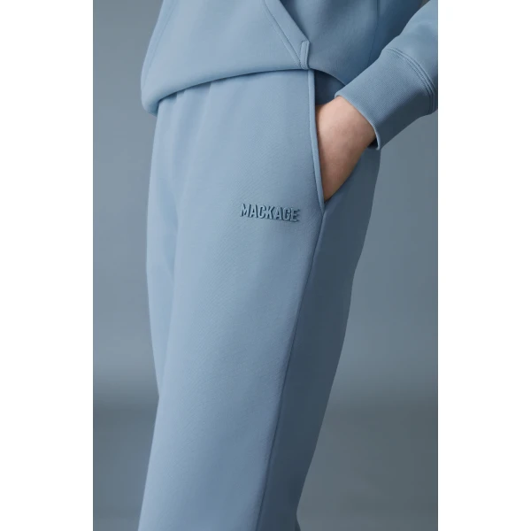 Mackage Nev-R Double-Face Jersey Sweatpants in Fog Blue