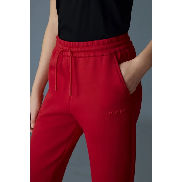 Mackage Nev-R Double-Face Jersey Sweatpants in Lava