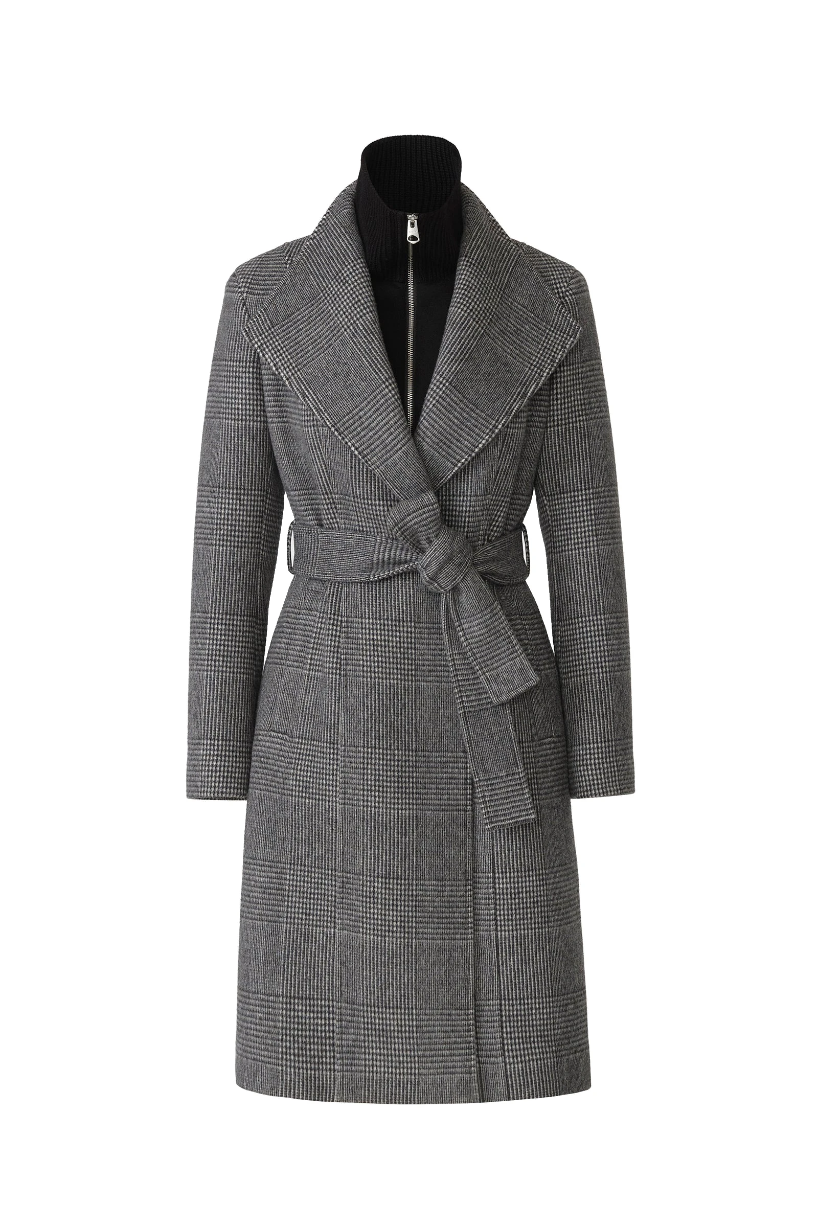 Mackage Norita-PL Wool Coat in Black-Cream mackage norita-pl wool coat