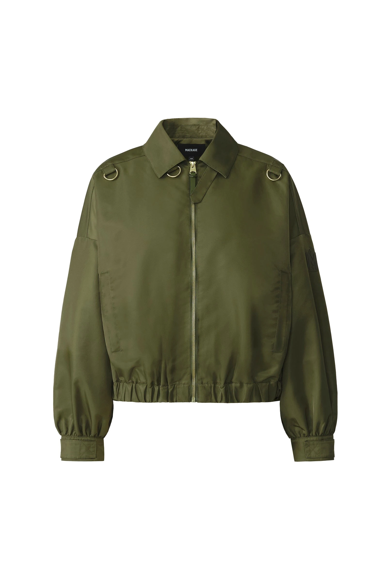 Mackage Olivera Cropped Bomber in Light Military mackage olivera cropped bomber