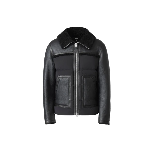 Mackage Ovi Mixed Media Jacket in Black-Black