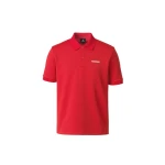 Mackage Pablo-CR Flat Knit Rib Collar Polo in Lava-White Mackage Pablo-CR Flat Knit Rib Collar Polo in Lava-White