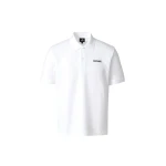 Mackage Pablo-CR Flat Knit Rib Collar Polo in White-Navy Mackage Pablo-CR Flat Knit Rib Collar Polo in White-Navy