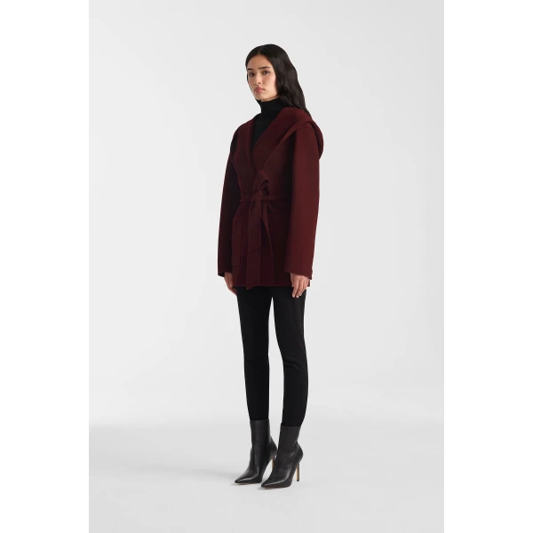 paya-z wool wrap coat garnet