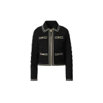 mackage petunia crocheted trim down jacket