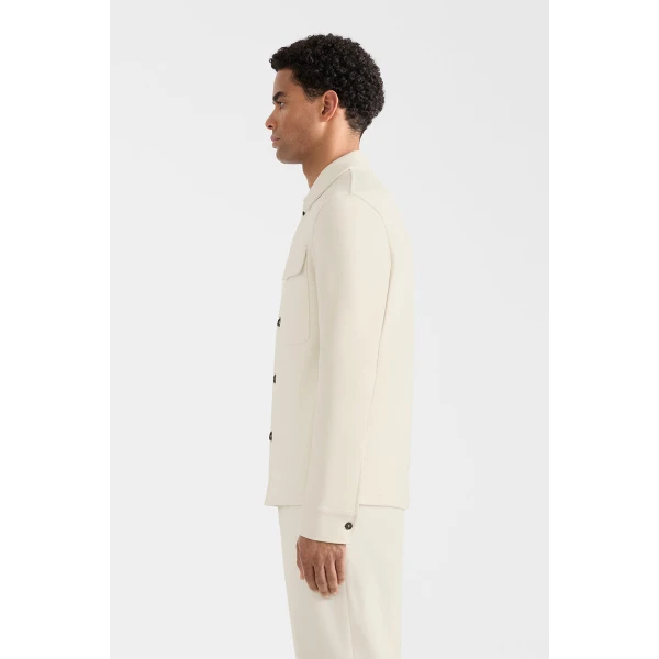 Mackage Porter-K Brushed Knit Shirt Jacket in Cream