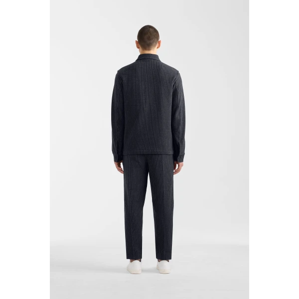 Mackage Porter-K Brushed Knit Shirt Jacket in Navy-Cream