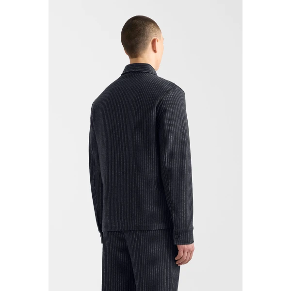 Mackage Porter-K Brushed Knit Shirt Jacket in Navy-Cream