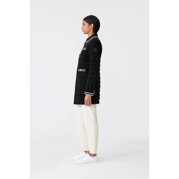 precious long down coat black