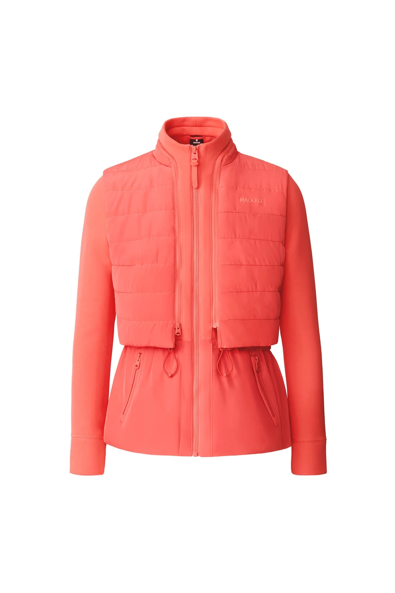 Mackage Priscilla-Z 3-In-1 Hybrid Lightweight Down Jacket in Papaya mackage priscilla-z 3-in-1 hybrid lightweight down jacket
