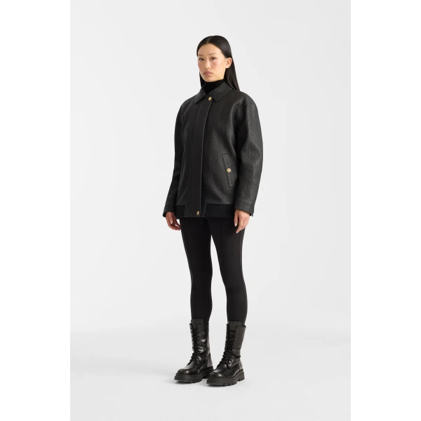 rosemary-pb pebble leather jacket black