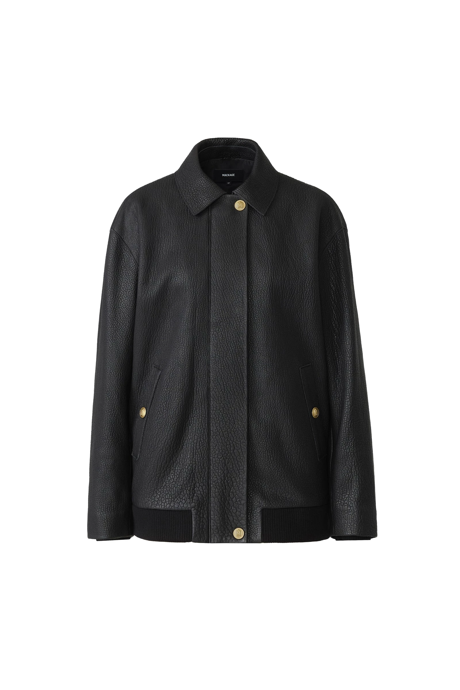Mackage Rosemary-PB Pebble Leather Jacket in Black mackage rosemary-pb pebble leather jacket