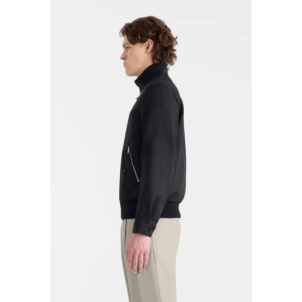 Mackage Royce Wool Gabardine Blouson Jacket in Navy