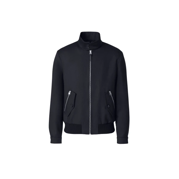 Mackage Royce Wool Gabardine Blouson Jacket in Navy