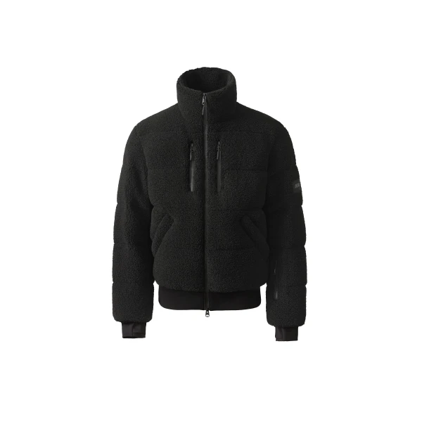 Shepard Down Teddy Jacket in Black