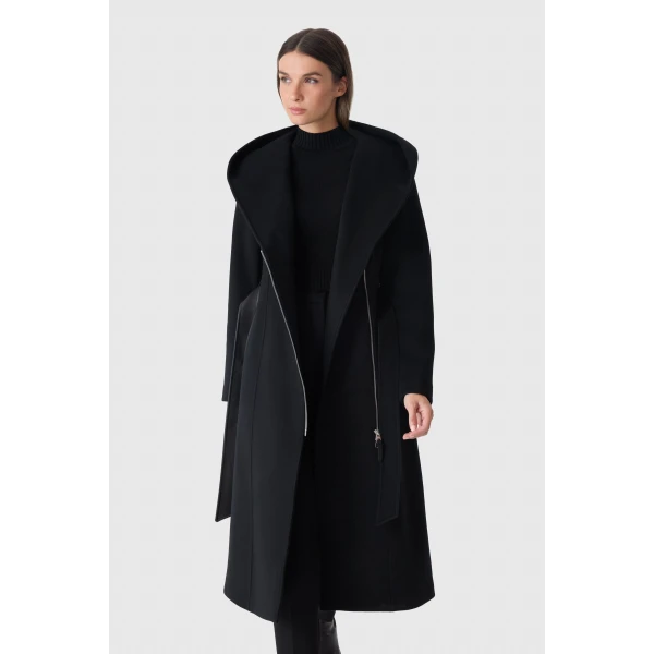 Mackage Shia-LG 2-In-1 Double-Face Wool Coat in Black